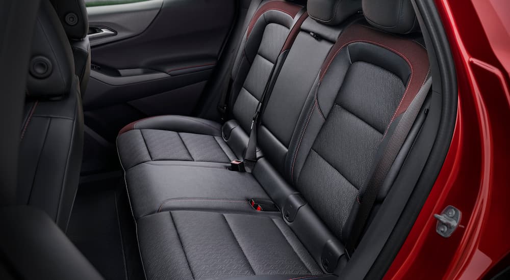 Rear black leather seat in a 2025 Chevy Equinox RS