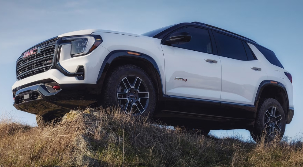 White 2026 GMC Terrain AT4 parked off-road