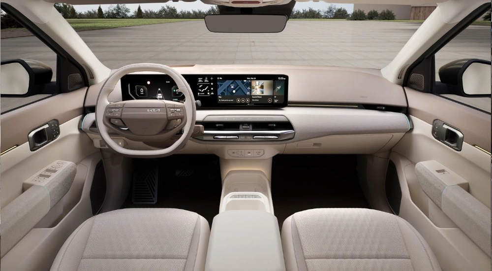 Off-white interior on the 2026 Kia EV4.