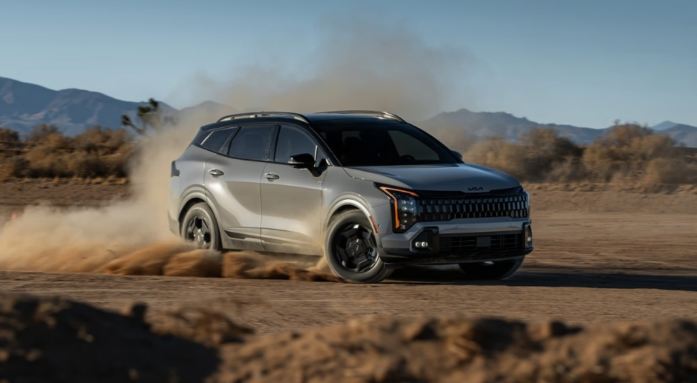 Grey 2026 Sportage X-Pro Prestige off-roading
