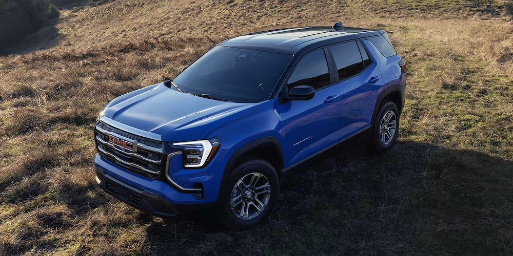 Blue 2026 GMC Terrain from the top down