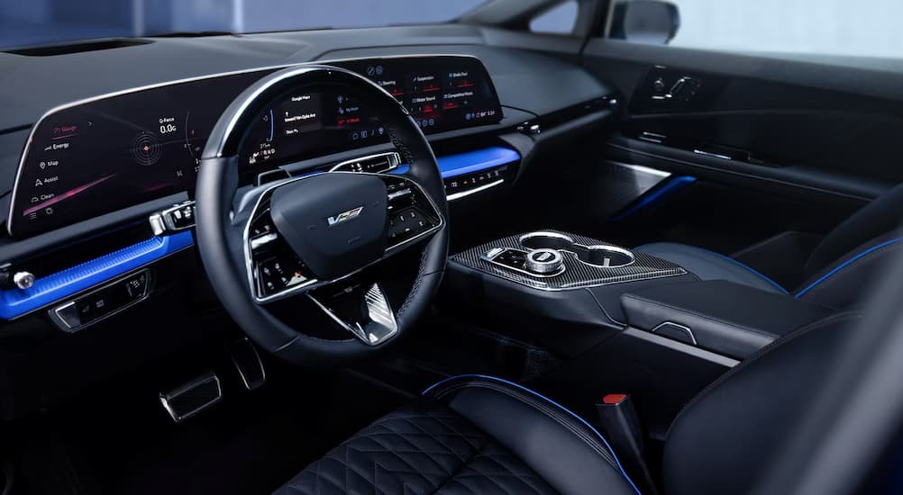 The black dash in a 2026 Cadillac OPTIQ for sale.